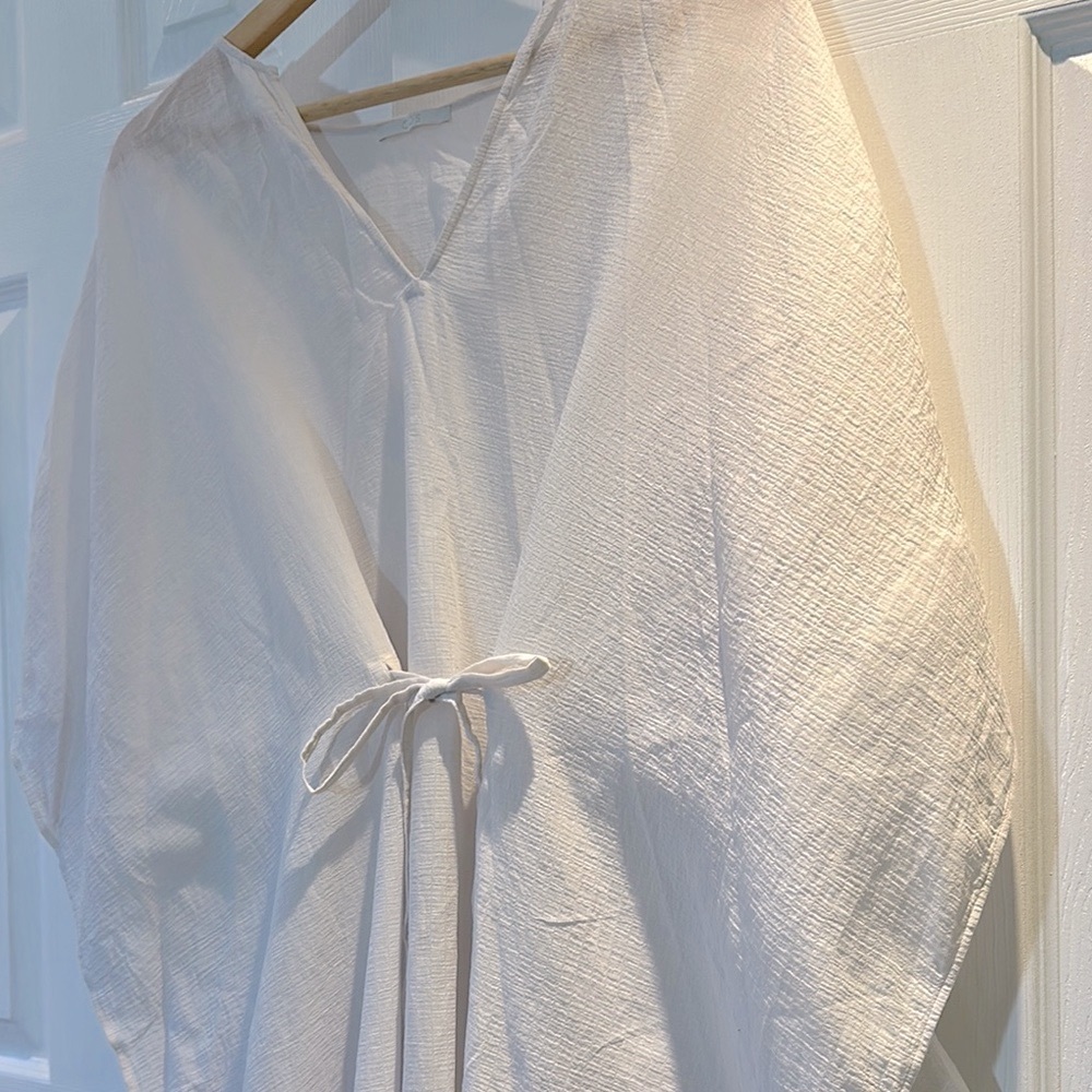 COS Swim Coverup Elegant Sheer White Kaftan Dress - Picture 4 of 7